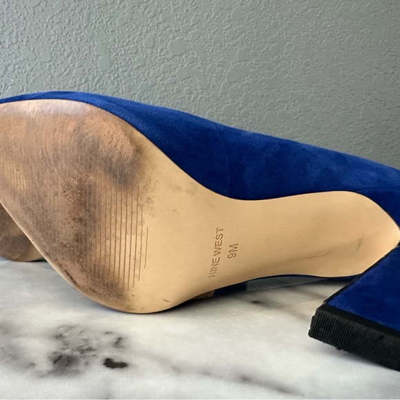 Nine West Cobalt Blue Suede Heels - Picture 6 of 6